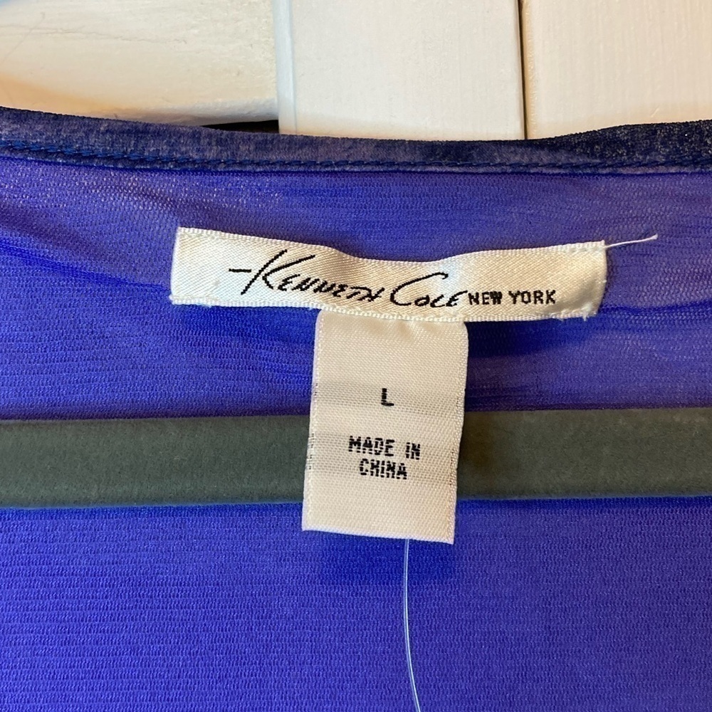 NWT Kenneth Cole Purple Sleeveless Ruched Blouse Size Large - Picture 6 of 9